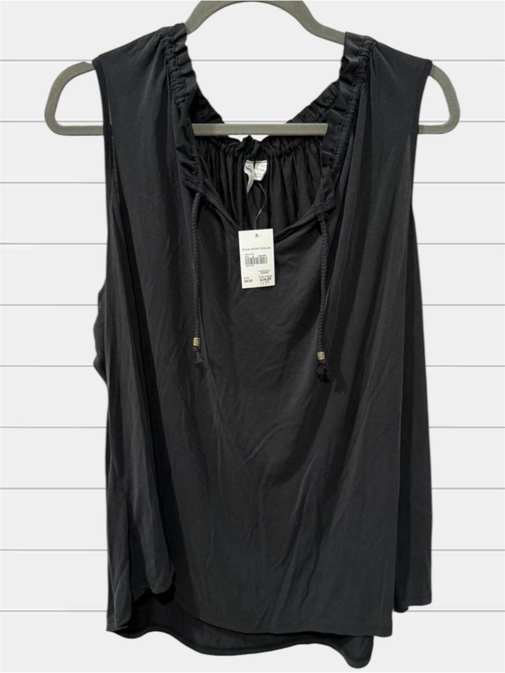 Cato Black Ruffled Tank Top